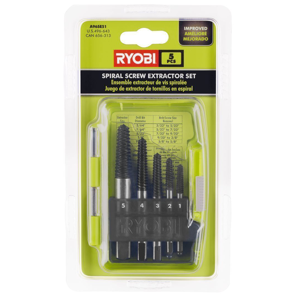 Product photo: 5 PC. Spiral Screw Extractor Set