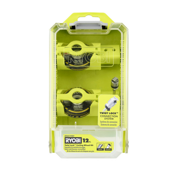 Product photo: RYOBI 12PC. TWIST LOCK CUTTING WHEEL KIT