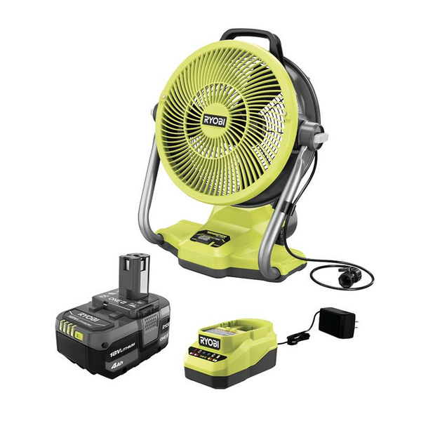 Product photo: ONE+ 18V Cordless Hybrid 12" Misting Cannon Kit with (1) 4.0 Ah Battery and Charger